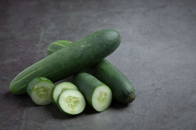 Fresh cucumbers sliced
