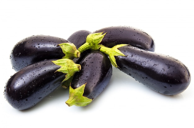 Premium Photo | Fresh eggplant on white