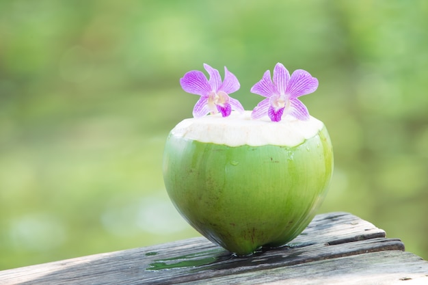 Fresh green coconuts Premium Photo