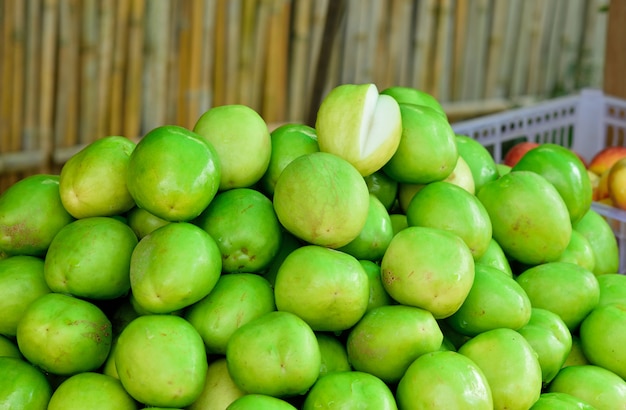 Premium Photo | Fresh green jujube fruit put in market