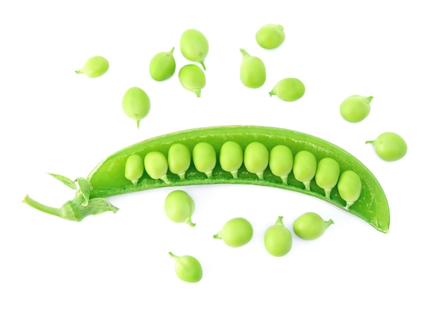 Premium Photo Fresh Green Pea Pod Isolated On White