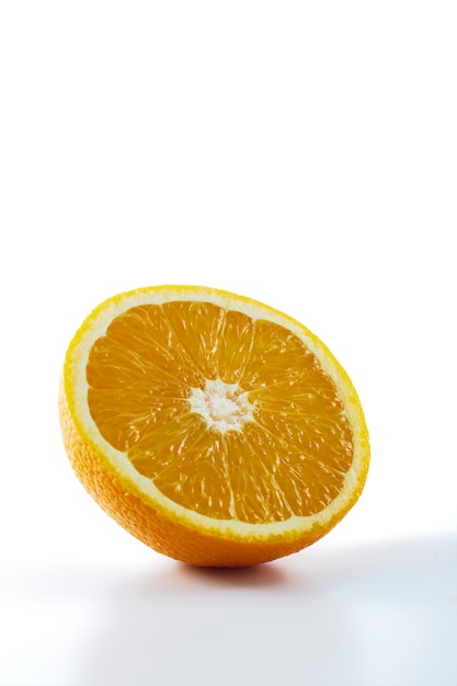 Fresh Orange Fruit Half Isolated On White Stock Photo   Image Of