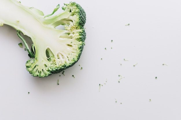 Fresh organic halved broccoli isolated on white background Free Photo