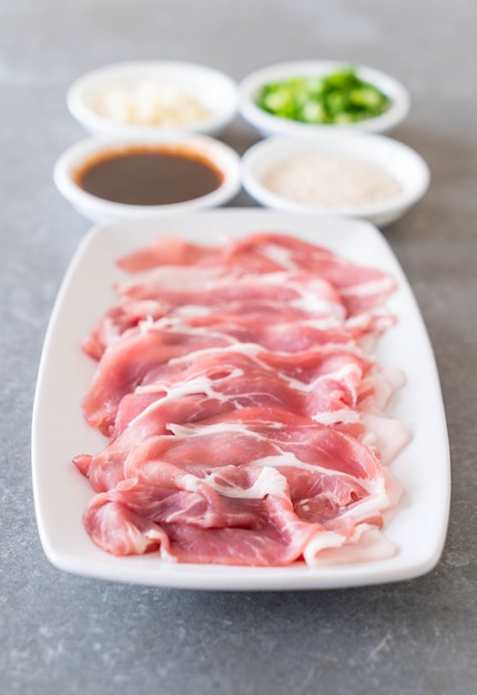 Free Photo | Fresh pork sliced