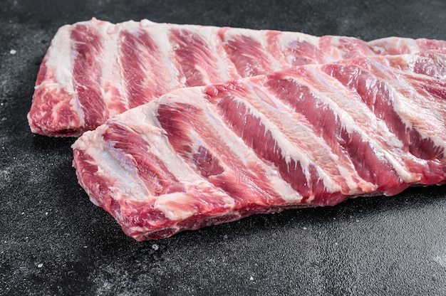 Premium Photo | Fresh raw pork spare ribs on marble