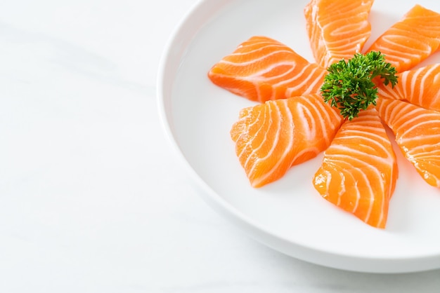 Premium Photo | Fresh Salmon Raw Sashimi - Japanese Food Style