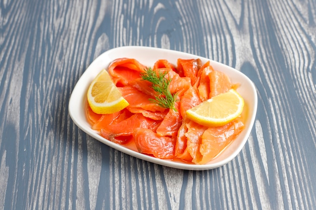 Free Photo | Fresh smoked salmon slices.