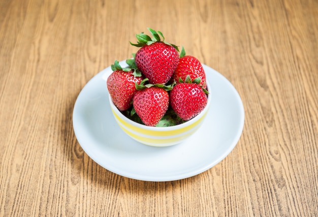 Premium Photo Fresh Strawberry And Juice On Wood Table Flat Lay