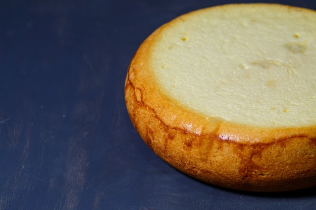 Premium Photo Freshly Baked Sponge Cake With A Golden Brown Crust