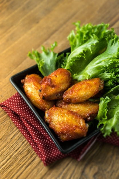 Premium Photo | Fried chicken wings