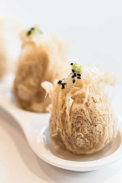 Premium Photo | Fried taro dumplings.