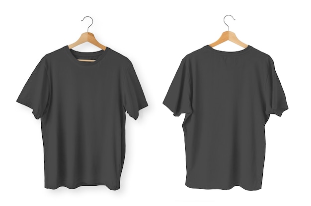 Free | Front and back isolated black t-shirts