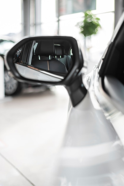 Free Photo | Front view car mirror close-up view