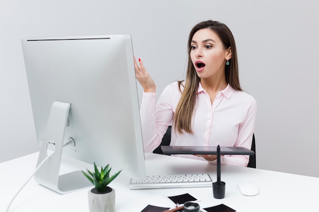 Woman Surprised at Coding Skills