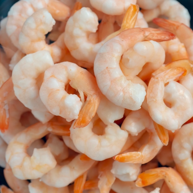 Frozen shrimp. top view. | Premium Photo