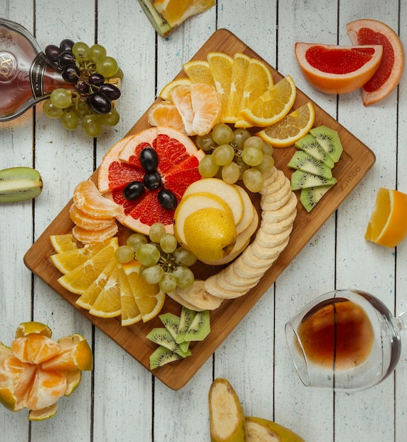 Fruit plate on the table top view Photo | Free Download