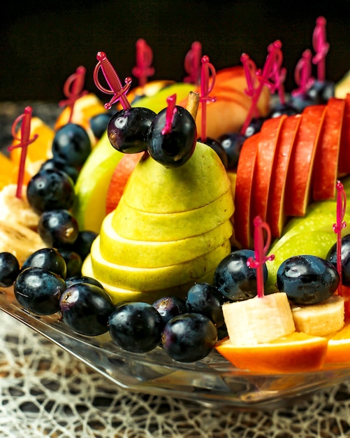 Free Photo Fruit Salad With Apples Oranges Bananas Grapes And Pears