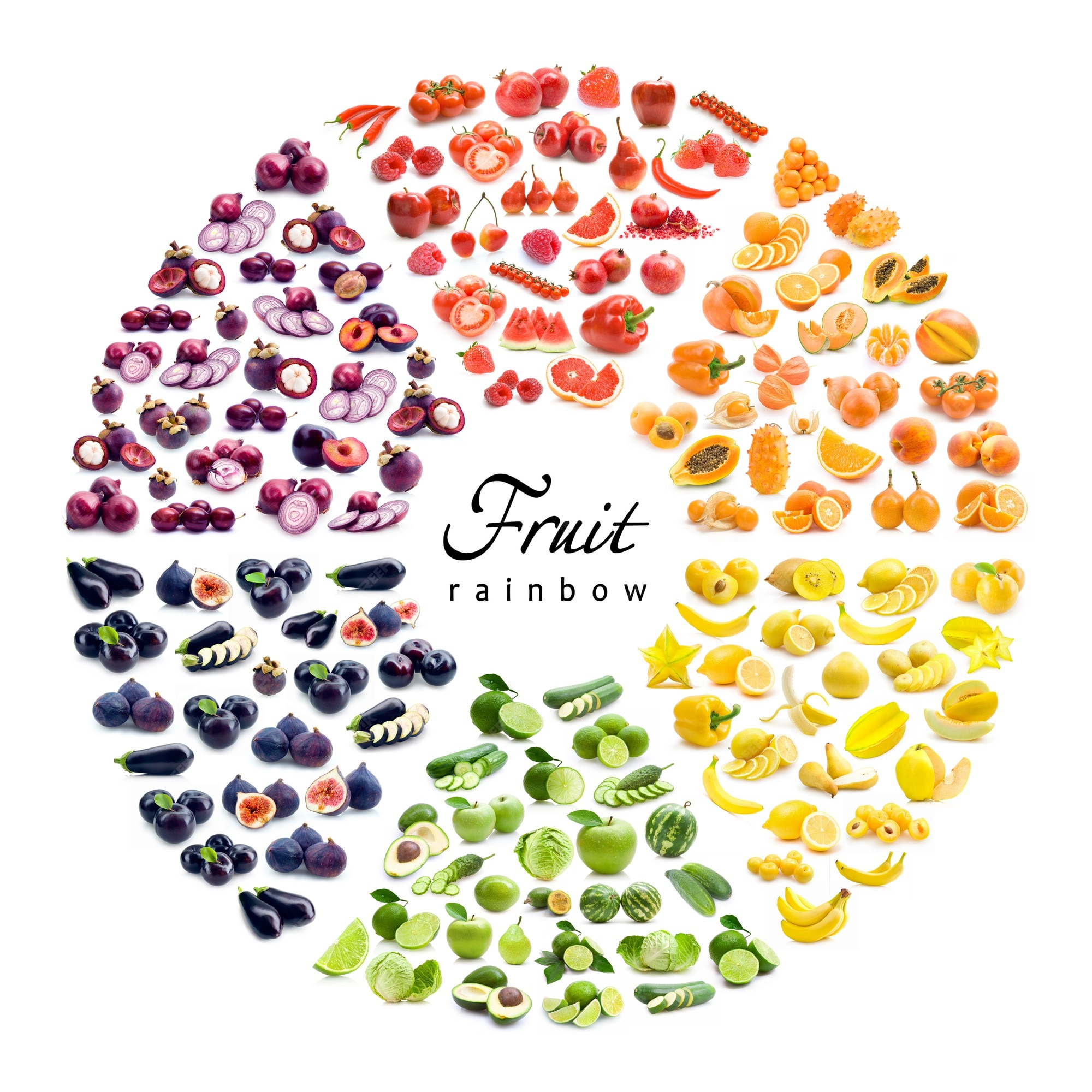 Premium Photo | Fruit And Vegetable Color Wheel (6 Colors)