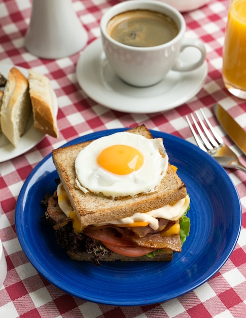 Premium Photo | Full italian breakfast in a beautiful morning with ...