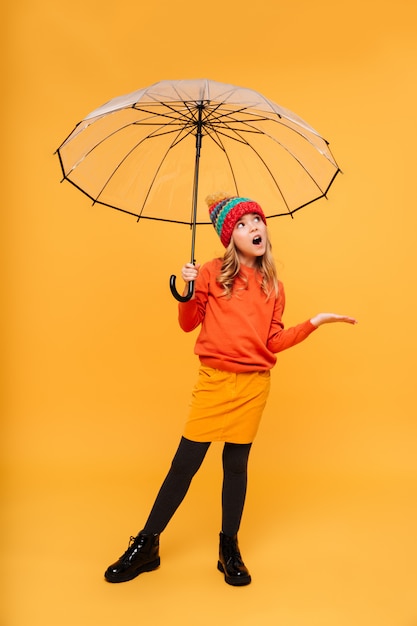 orange umbrella hat