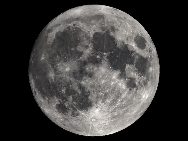 Premium Photo | Full moon seen with an astronomical telescope