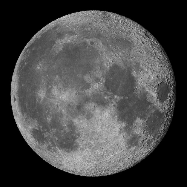 クレーターと満月 プレミアム写真