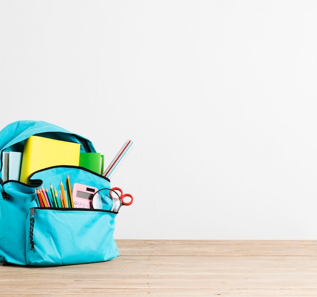 backpack with books