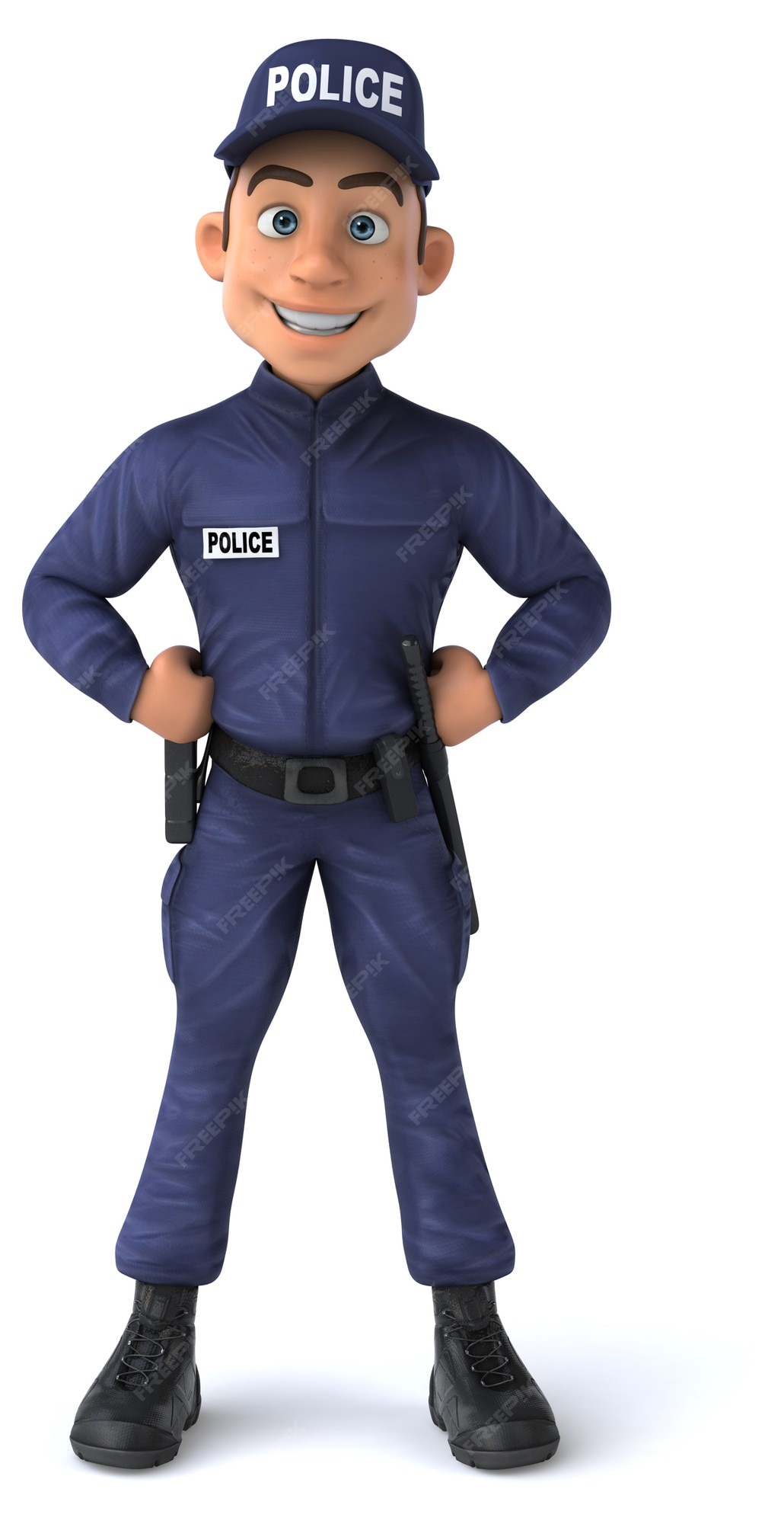 Premium Photo | Fun illustration of a cartoon police officer