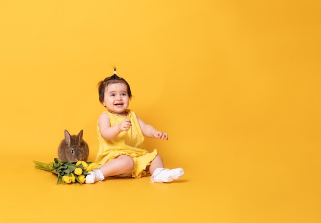 cute baby pic in yellow dress