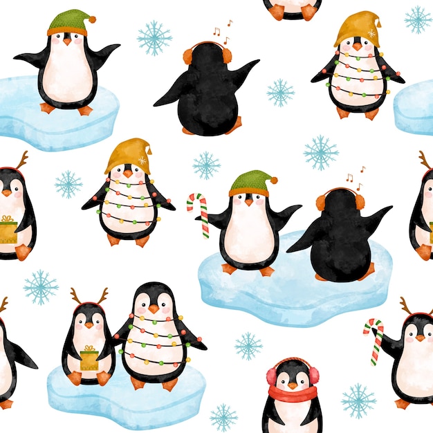 penguins in hats
