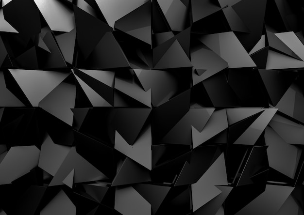 Premium Photo | Futuristic dark black mix polygon shape pattern wall ...