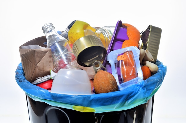 Garbage can on white background Photo | Premium Download