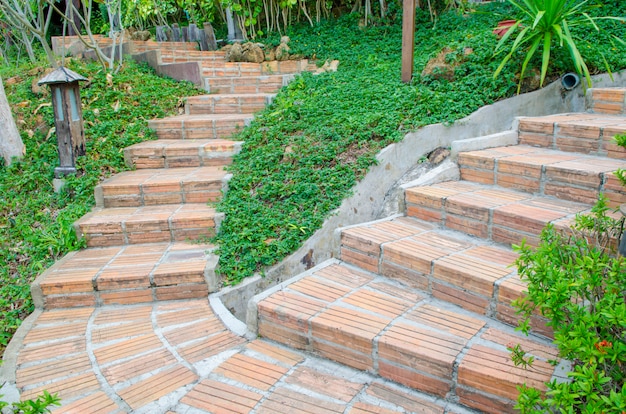 Premium Photo | Garden walkway in natural park outdoor