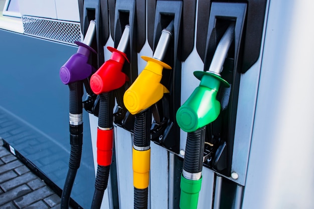 Premium Photo | Gas station with diesel and gasoline fuel. refueling ...