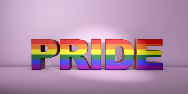 Premium Photo | Gay pride word concept, letters with volume