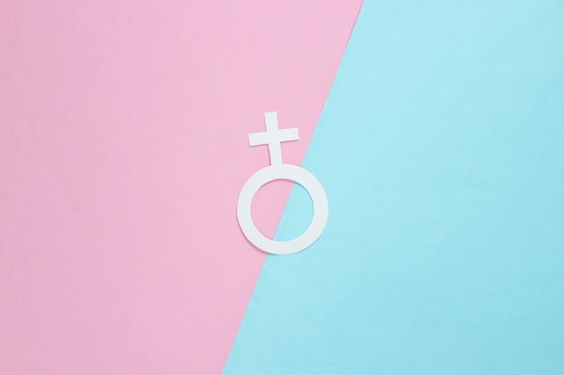 Premium Photo | Gender symbol feminism on pastel background