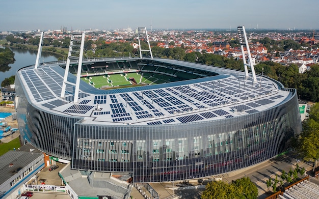 Premium Photo | Germany, Bremen- Aerial Voew Of Weser Stadium