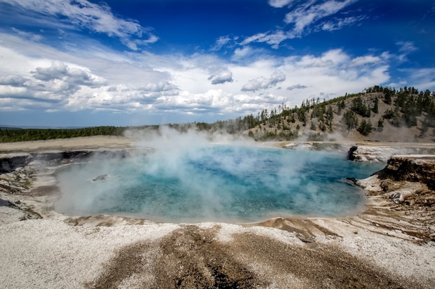 Premium Photo | Geyser in yellowstone national park. incredibly ...