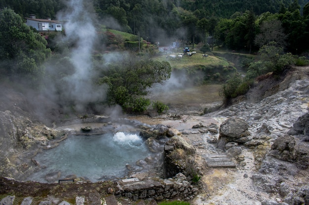 Premium Photo | Geysers in furnas valley, sao miguel island, azores ...