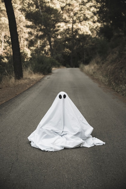 Free Photo | Ghost sitting on countryside road