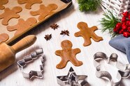 Premium Photo Gingerbread Man Ingredients And Tools