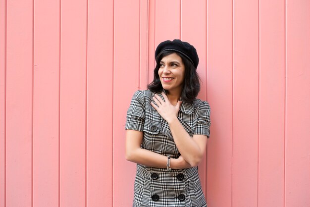 girls black and white checkered dress