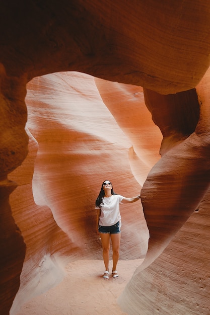 Free Photo | Girl exploring the grand canyon in arizona