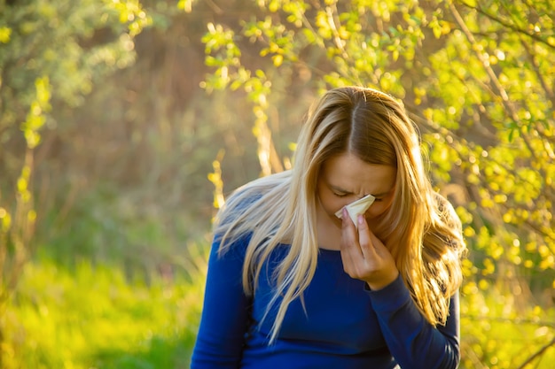 premium-photo-the-girl-is-allergic-to-flowers-in-the-field