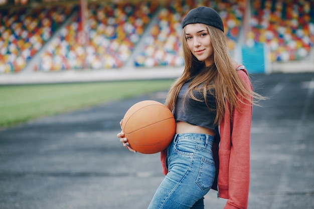 Girl with a ball | Free Photo