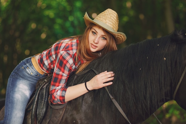 Premium Photo | Girl with horse