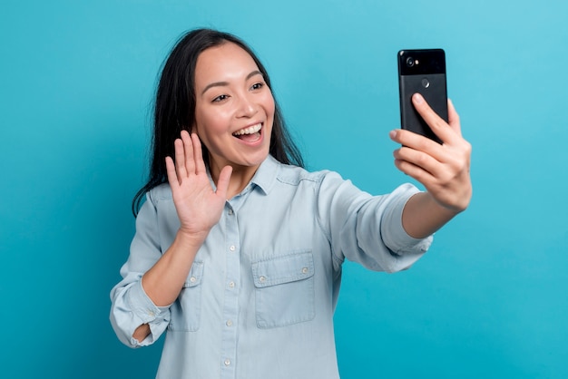 Girl with smartphone Free Photo