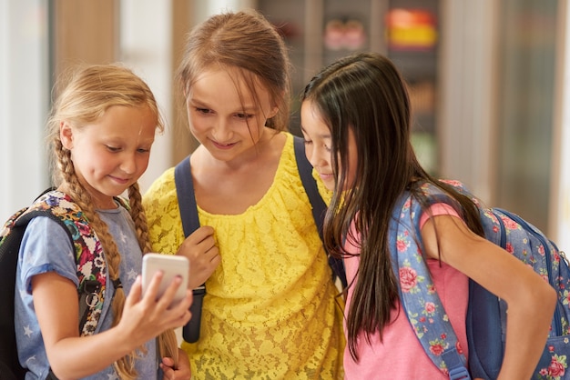 Free Photo | Girls having break time at school