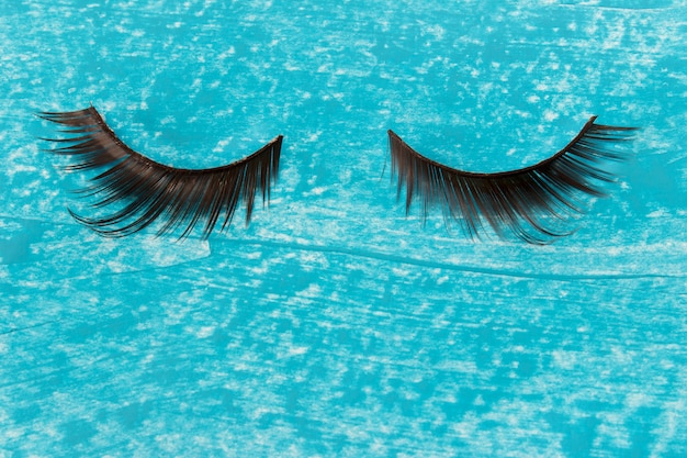 Glamorous artificial female decorative sticky eye lashes Premium Photo