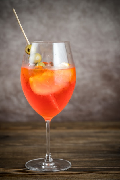 Premium Photo | Glass of aperol spritz cocktail